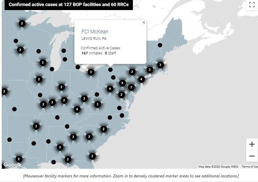 16 More COVID Cases at FCI-McKean | WESB B107.5-FM/1490-AM | WBRR 100.1 ...