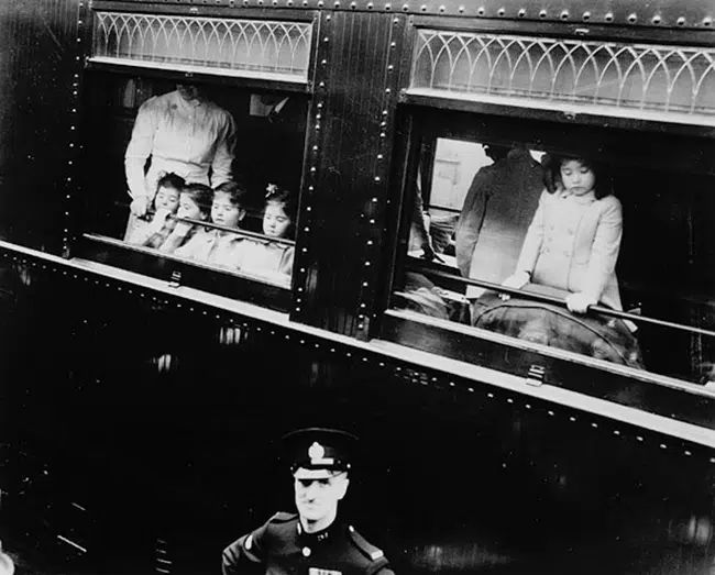 dionne quintuplets on a train