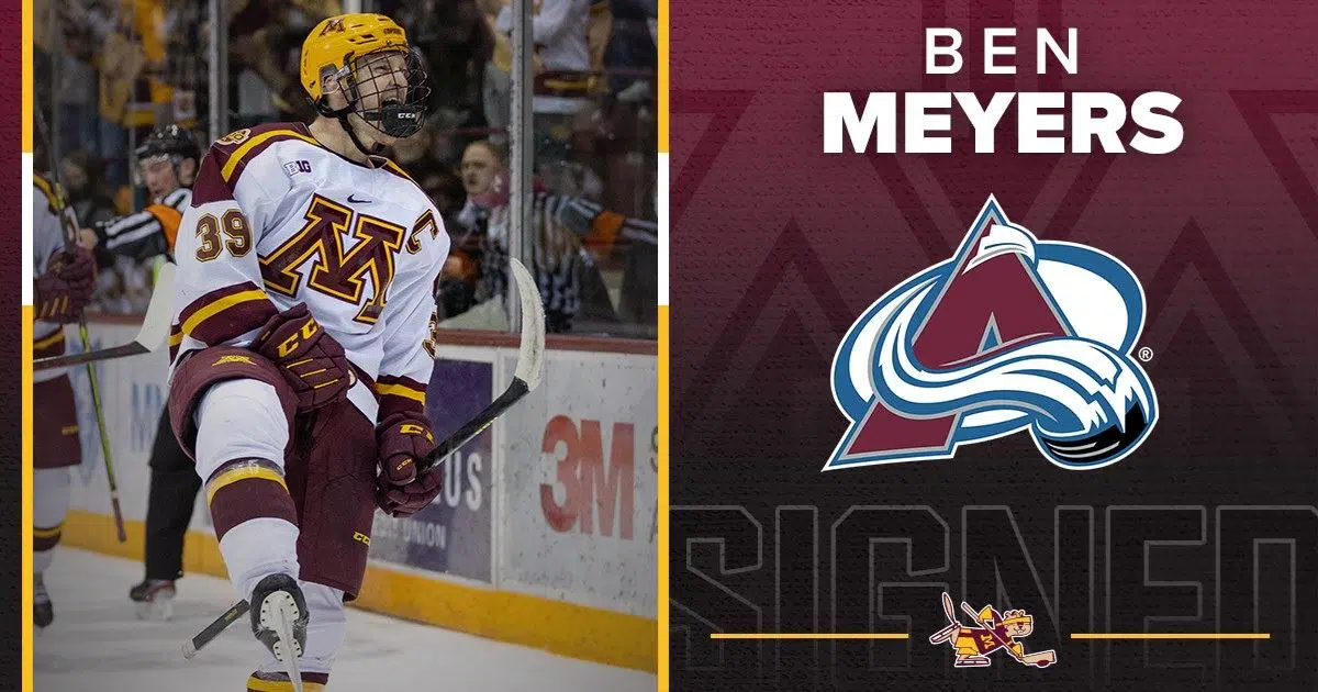 Gopher Hockey Star Ben Meyers Signs With Colorado Avalanche Lakes