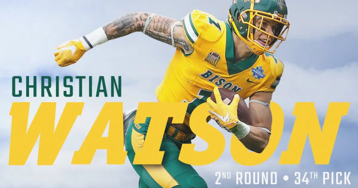 NDSU's Christian Watson selected 34th overall in the 2022 NFL Draft