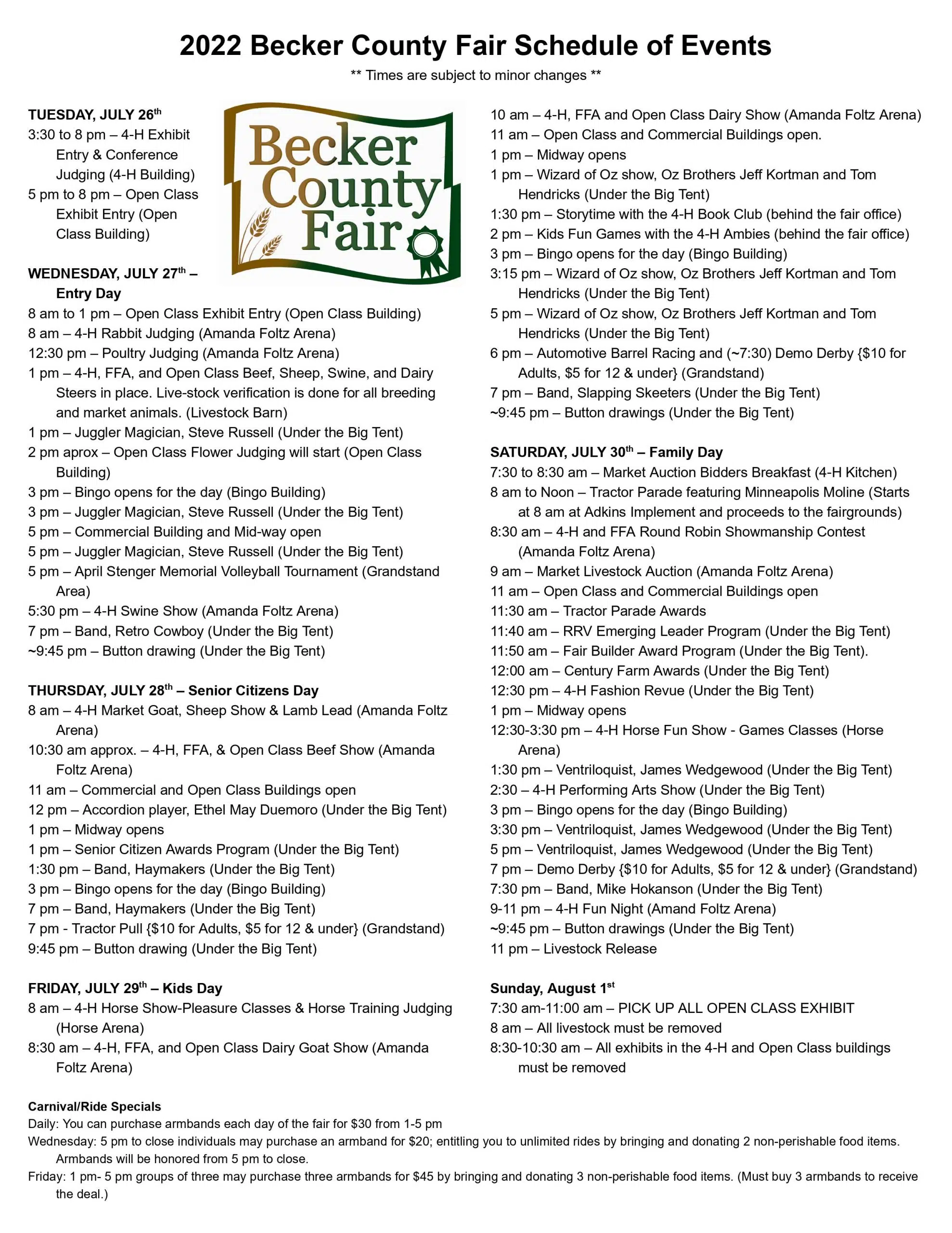 Becker County Fair Returns for 128th Year Lakes Area Radio