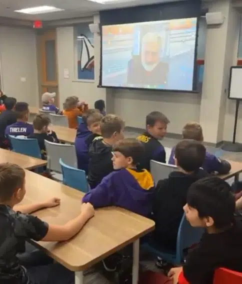 Detroit Lakes Middle School Students Surprised with Phone call from Vikings  Play-by-Play Voice, Paul Allen