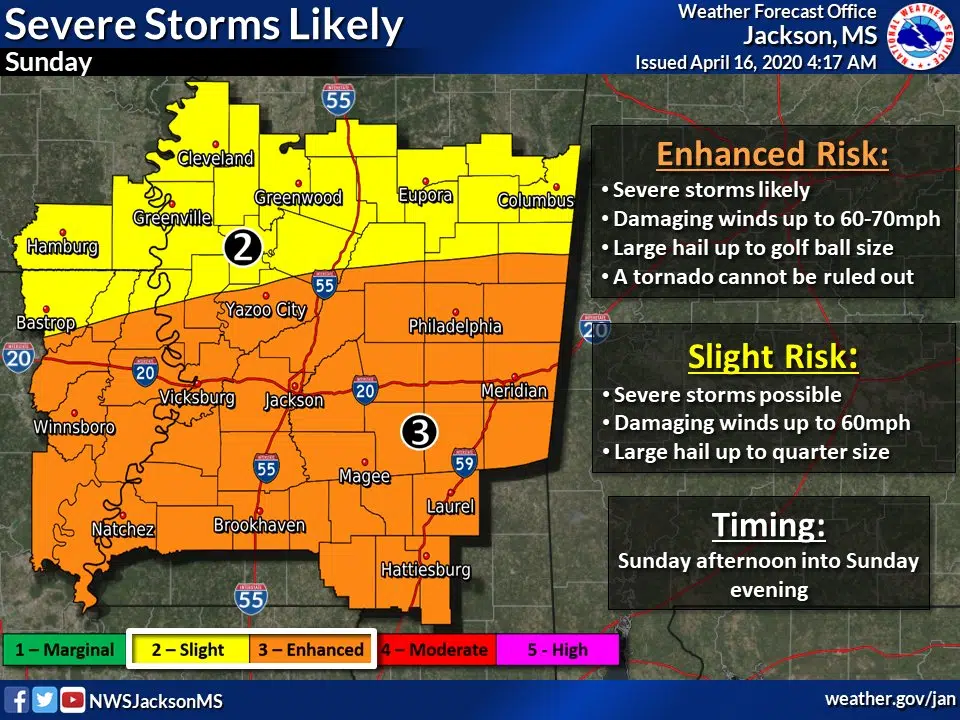 Severe Weather Expected For This Sunday, April 19th