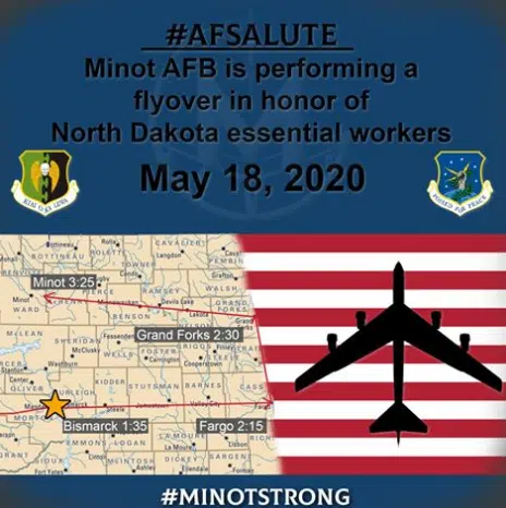 Minot Afb B 52 Doing Flyover At Fargo And Three Other Nd Cities Monday In Salute To Frontline Workers The Mighty 790 Kfgo Kfgo