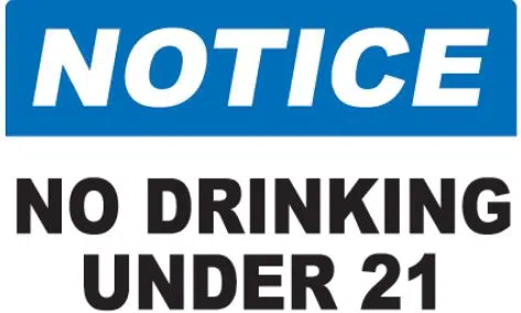 no underage drinking sign