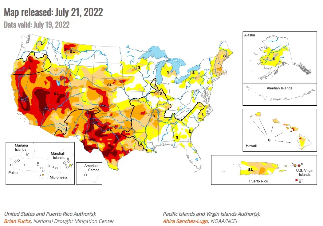 U.S. Drought Monitor: July 21, 2022 | The Mighty 790 KFGO | KFGO