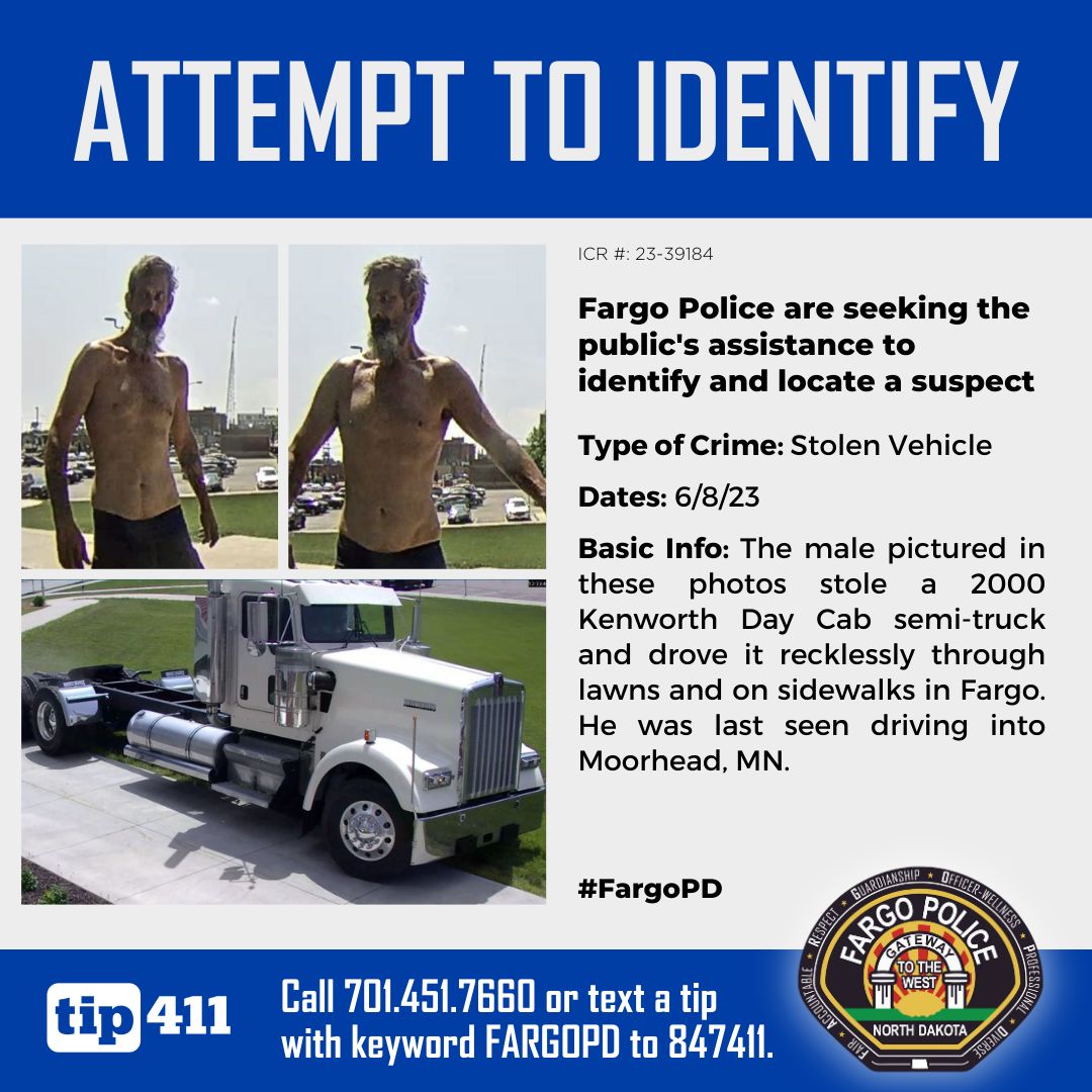 Police searching for man who stole truck, drove on lawn and sidewalks - Vimarsana News