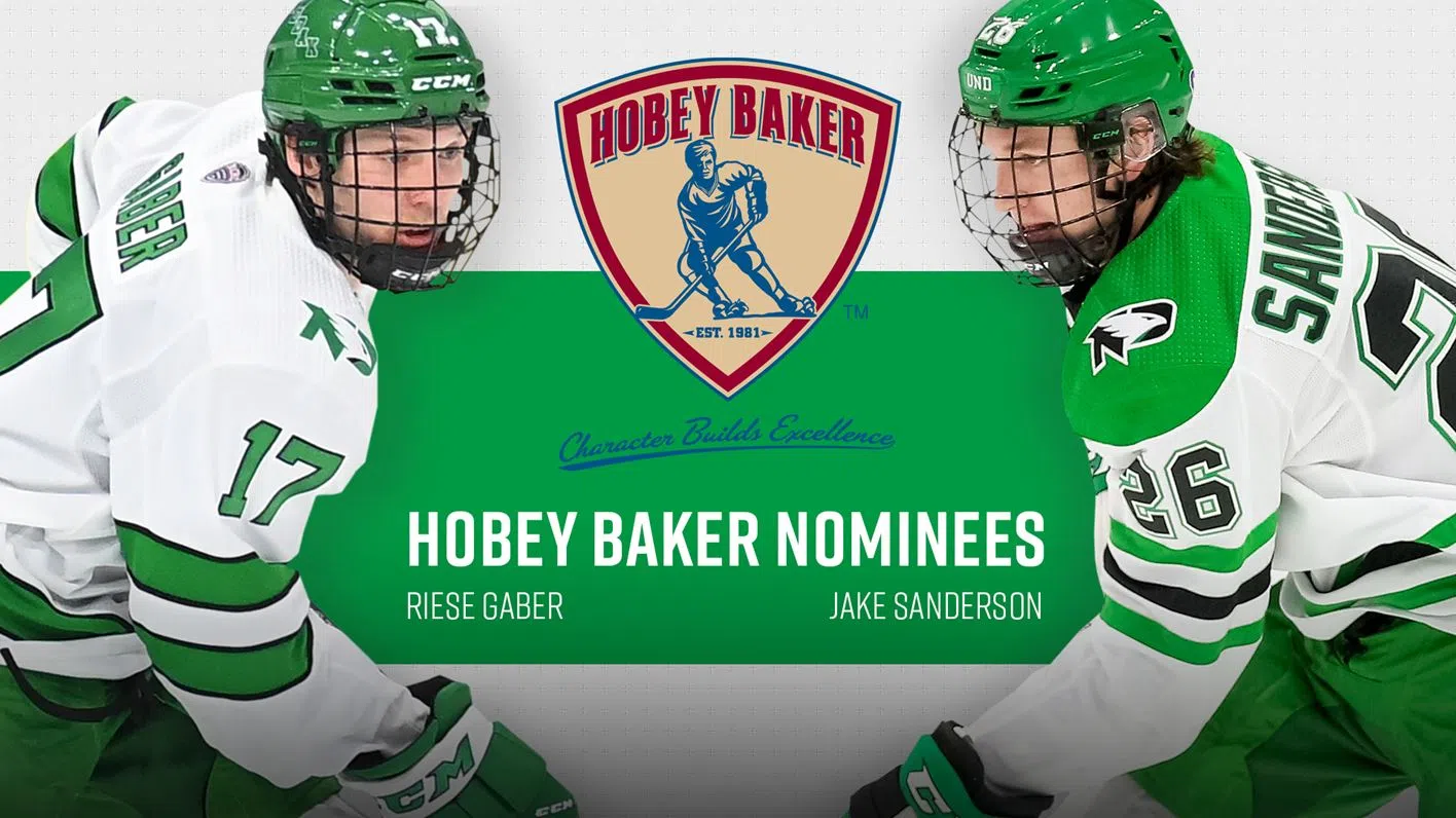 Riese Gaber, Jake Sanderson selected as Hobey Baker Award Nominees