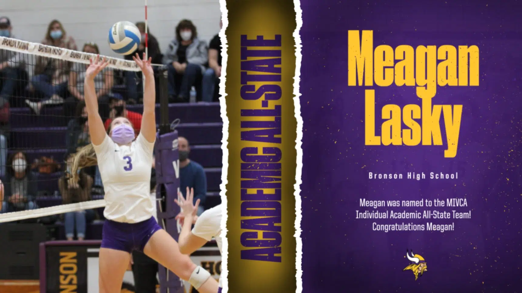 Bronson’s Lasky earns Academic AllState honor from MIVCA WTVB 1590