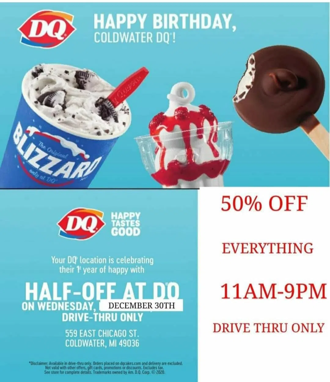 BUSINESS BEAT Long line of vehicles for DQ half off sale WTVB 1590