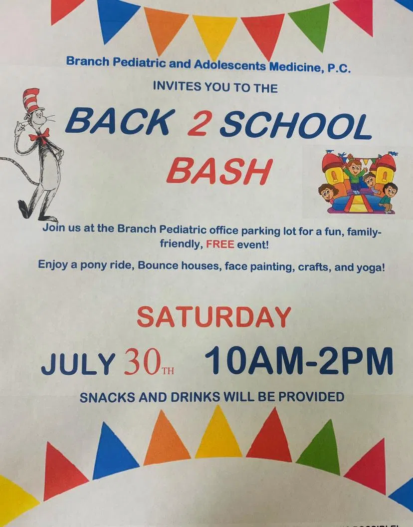 Business Beat Branch Pediatric And Adolescent Medicine Hosting Back 2 School Bash Wtvb 1590 Am 95 5 Fm The Voice Of Branch County