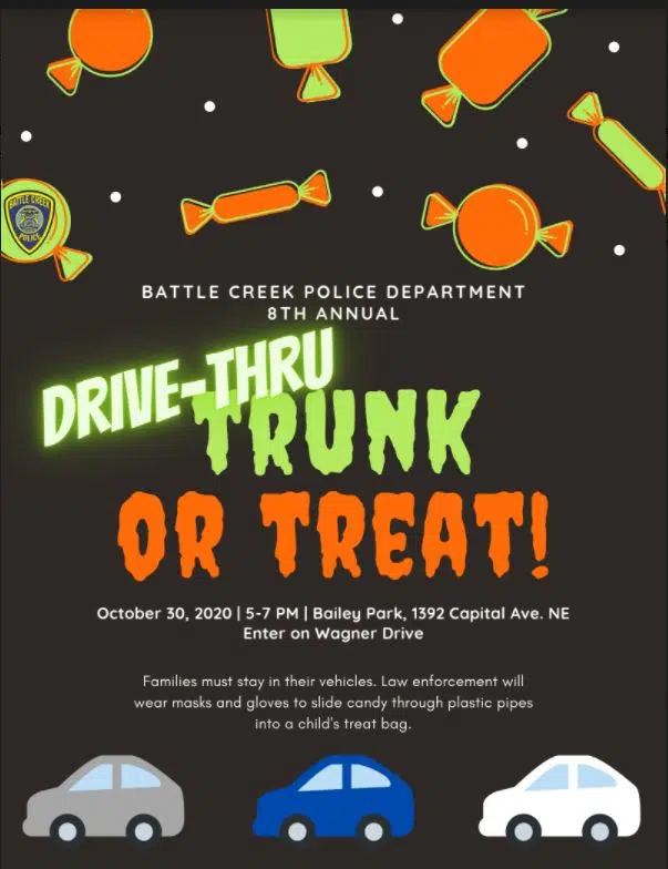 BCPD announce plans for drivethru TrunkorTreat Oct. 30 WIN 98.5