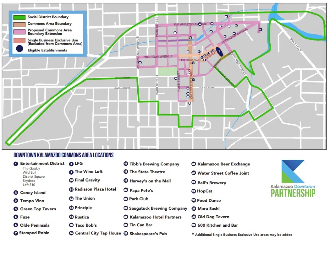 City of Kalamazoo approves outdoor drinking district expansion | WKZO ...