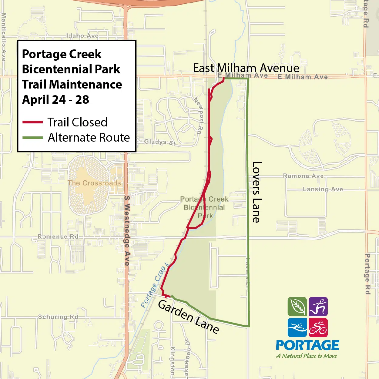 Section of Portage Creek Bicentennial Park Trail to close for