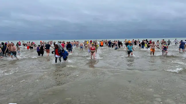 Hundreds plunge into the new year