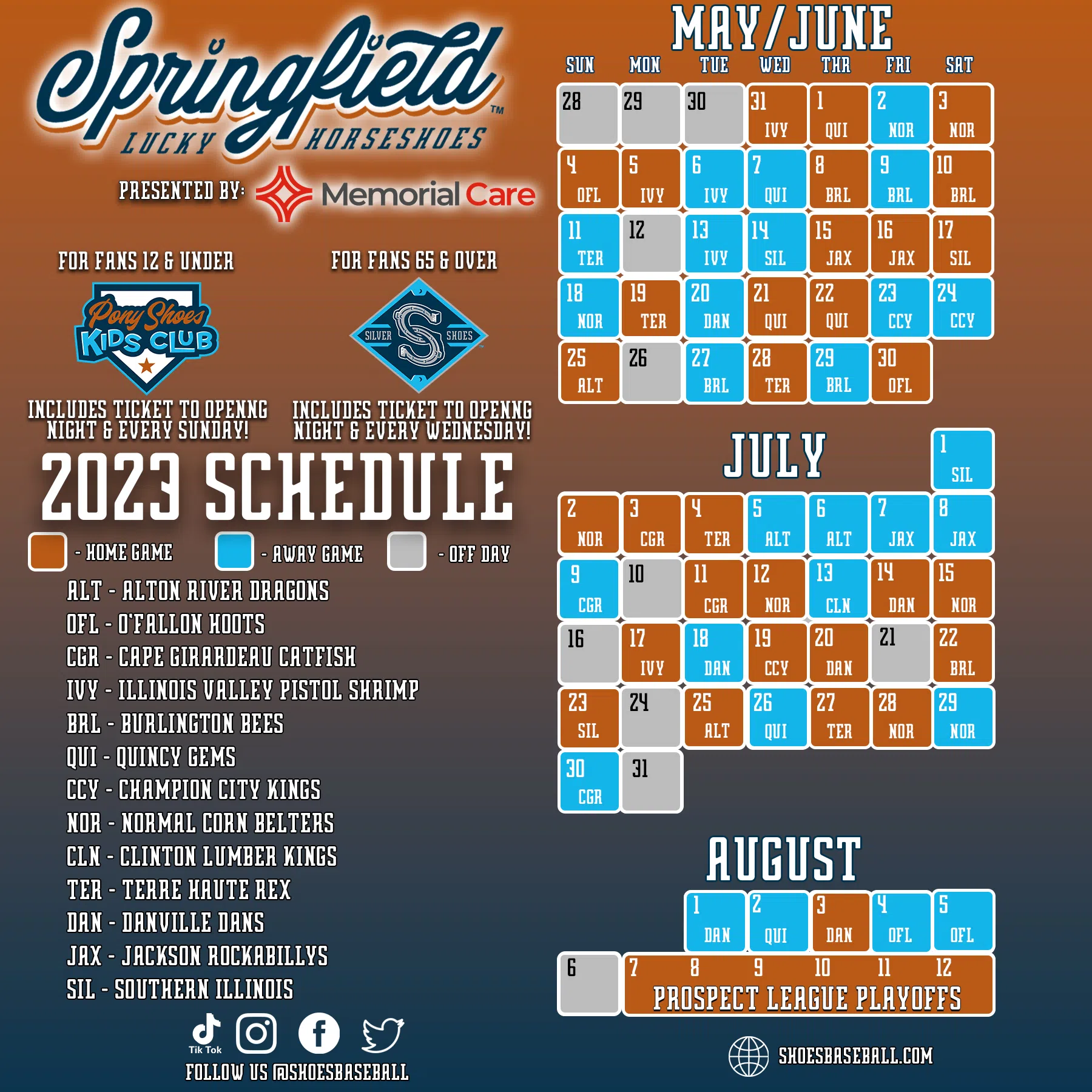 SPRINGFIELD LUCKY HORSESHOES ANNOUNCE 2023 SCHEDULE