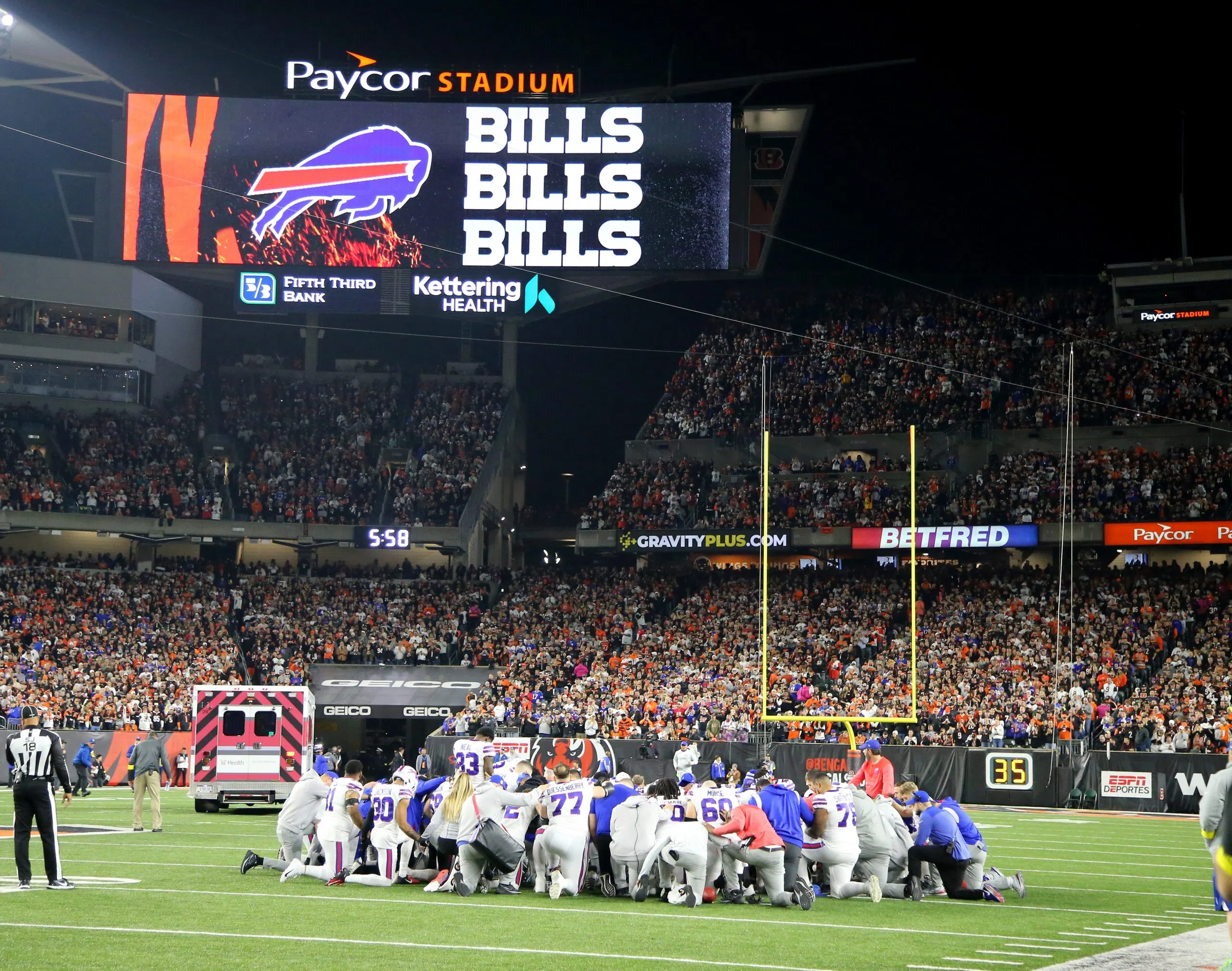 “Monday Night Football” Was Suspended After a Player Collapsed on the Field