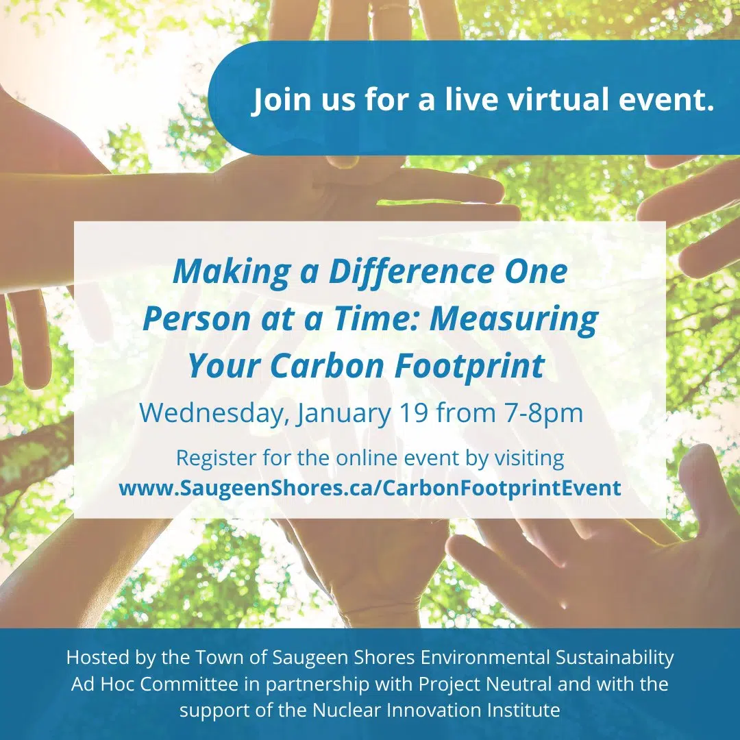 Saugeen Shores Hosting Virtual Event To Measure Your Carbon Footprint
