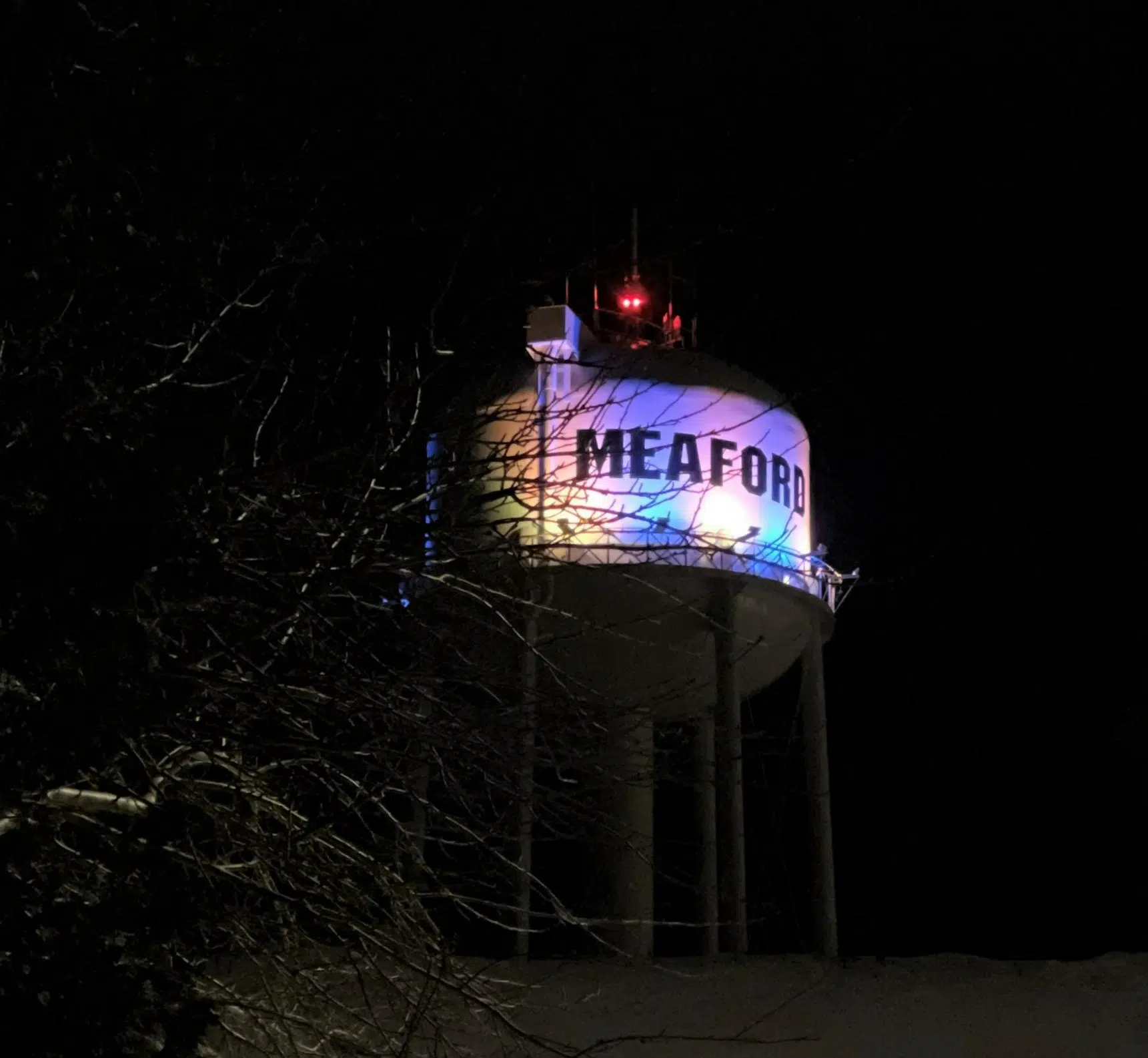 Meaford Displays Ukraine Solidarity With Lit Watertower, Hanover Raises A Flag