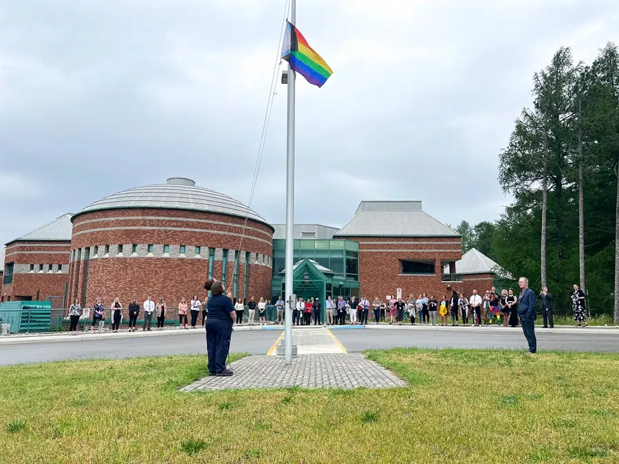 Progressive Pride Flag Raised At SCDSB Education Centre