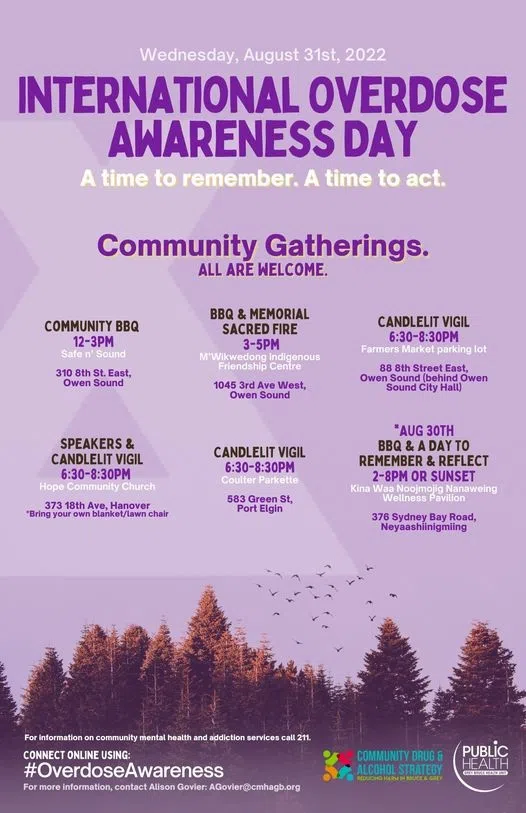 Overdose Awareness Day In Grey Bruce Wednesday