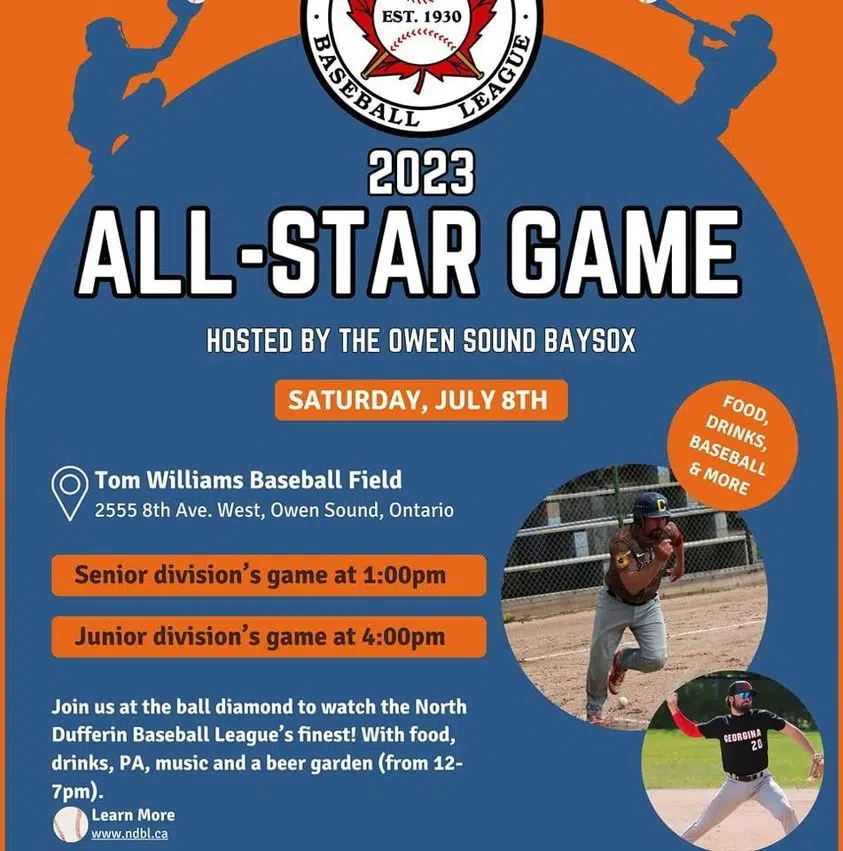 North Dufferin Baseball All Star Game Rosters. Senior & Junior Matches Saturday in Owen Sound