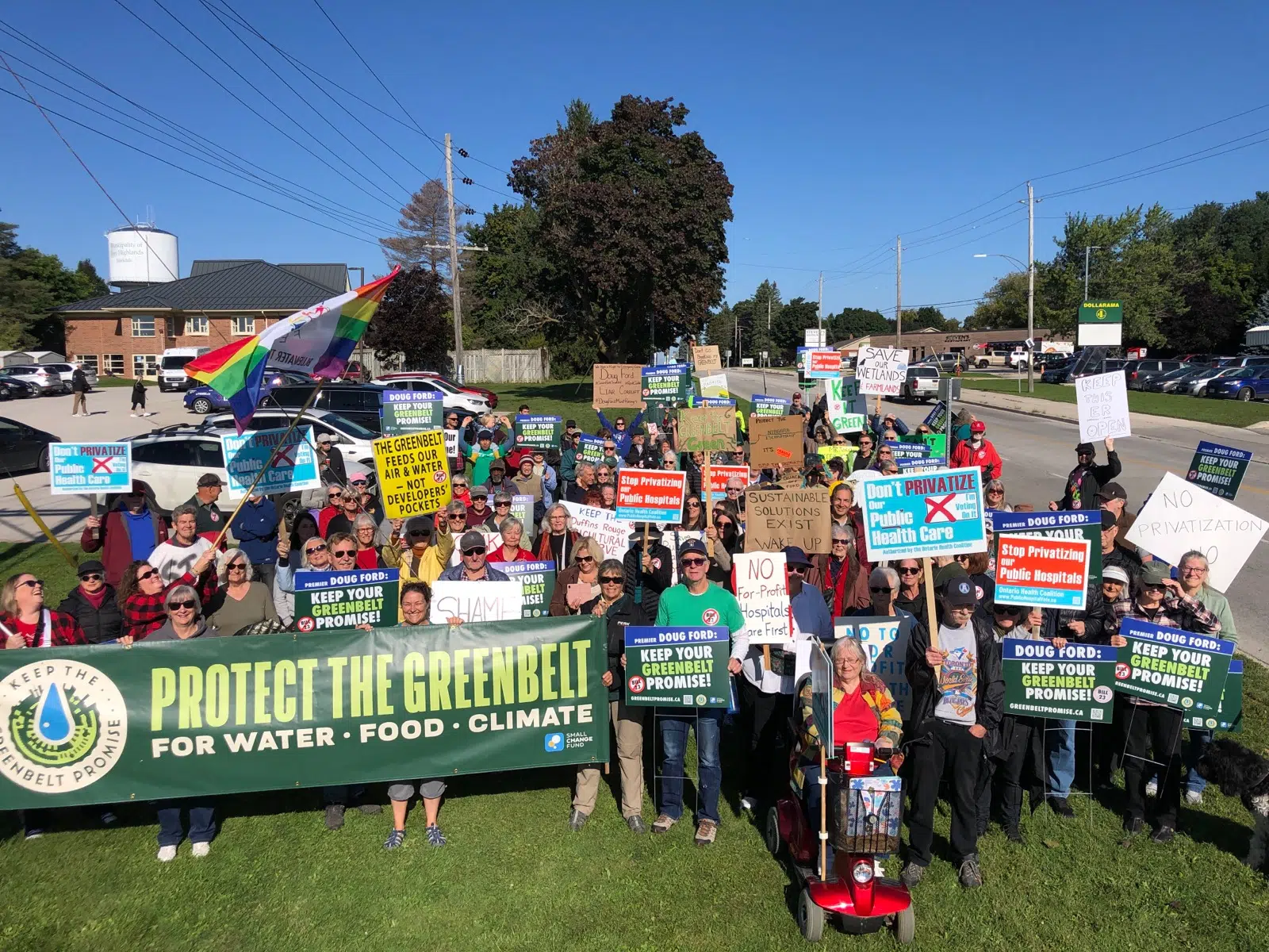 Protesters Gather During Premier’s Visit To Grey Bruce