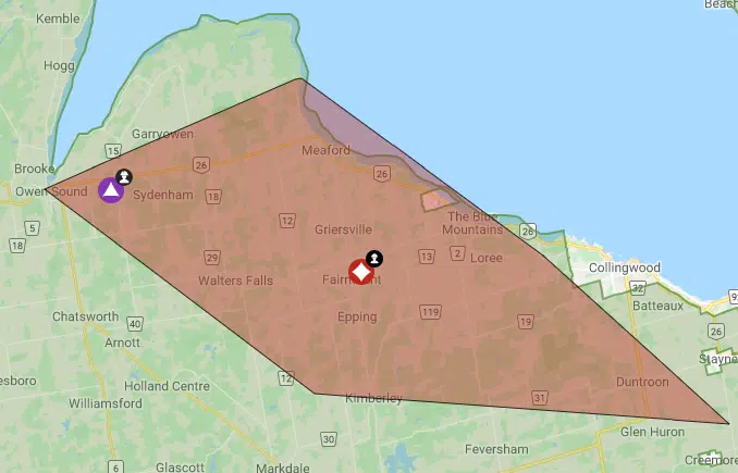 Power Outage In West Grey Area