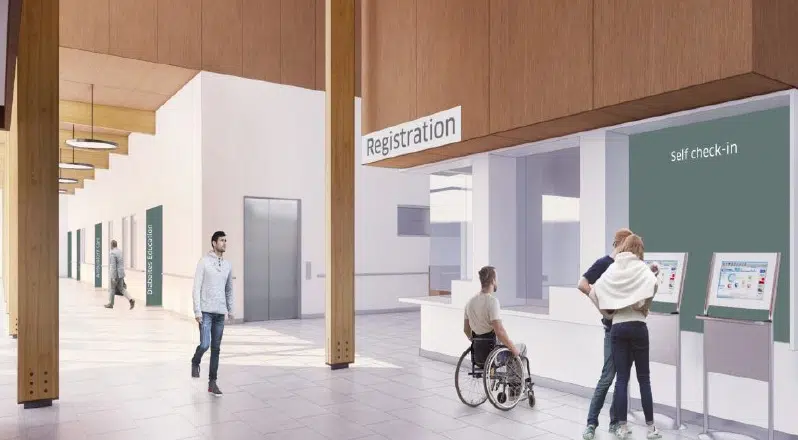 image from GBHS report shows an entrance with high ceilings and lots of light 