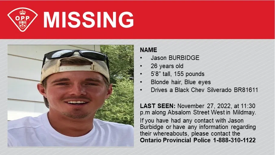 OPP Look For Missing Man Last Seen In Mildmay | 97.9 the Bruce