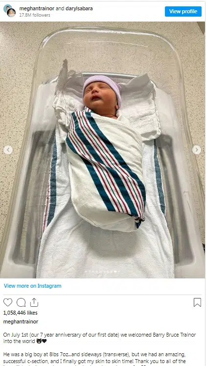Meghan Trainor - This sweet baby boy's due date was today
