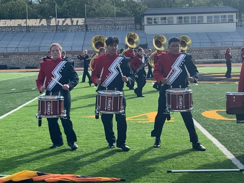 Emporia High drumline, drum majors take top honors at ESU Marching