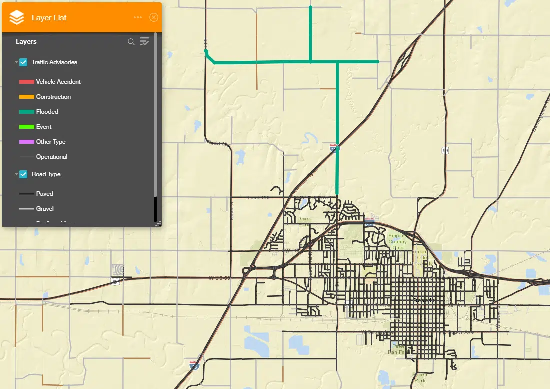 WEATHER Handful of Lyon County roads remain closed; Neosho River
