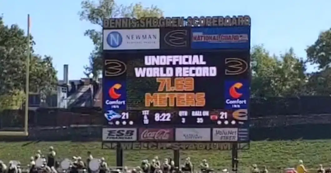 Emporian Tyson Allen makes, currently unofficial, world record throw