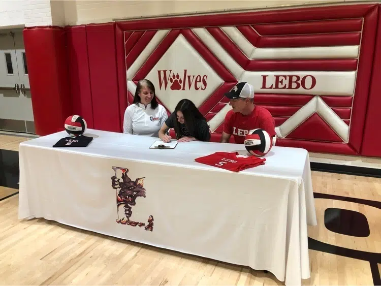 Lebos Abby Peak signs with Emporia State Volleyball team KVOE