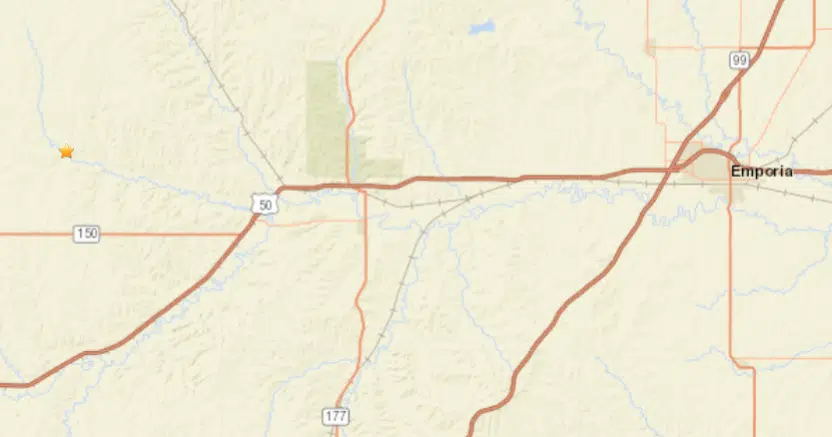 A small earthquake was reported west of Elmdale