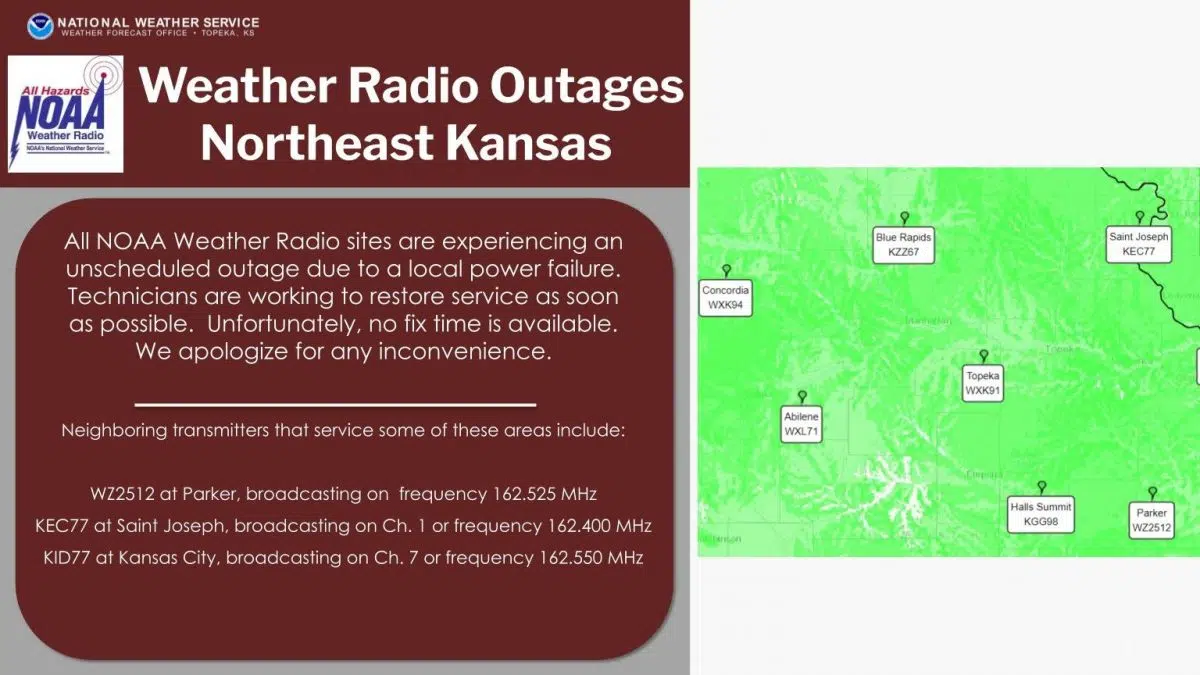 WEATHER NOAA weather radios offline for Lyon, most surrounding