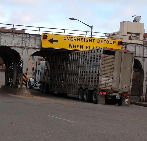 truck wisconsin overpass