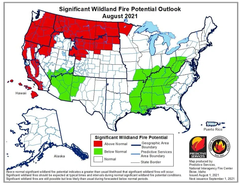 Wildland fire outlook remains high for August | KELO-AM