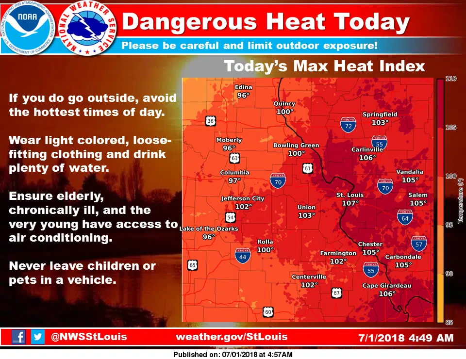 Excessive Heat Warning remains in effect until 7 pm ...