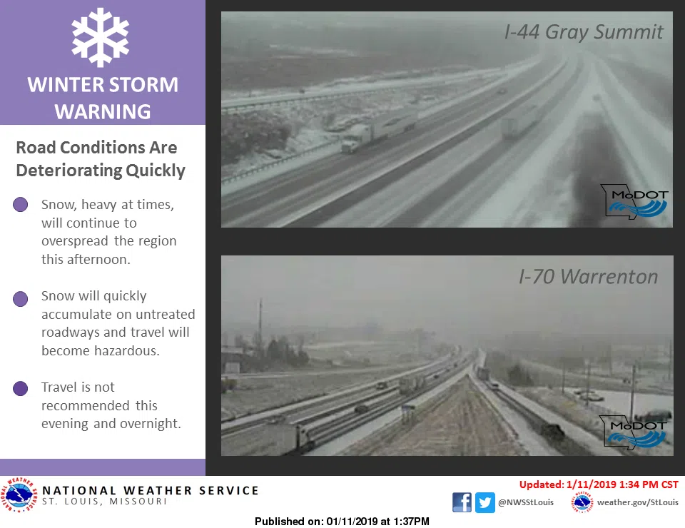 Latest Update from NWS in St. Louis—looking at 8 to 12 inches of snow