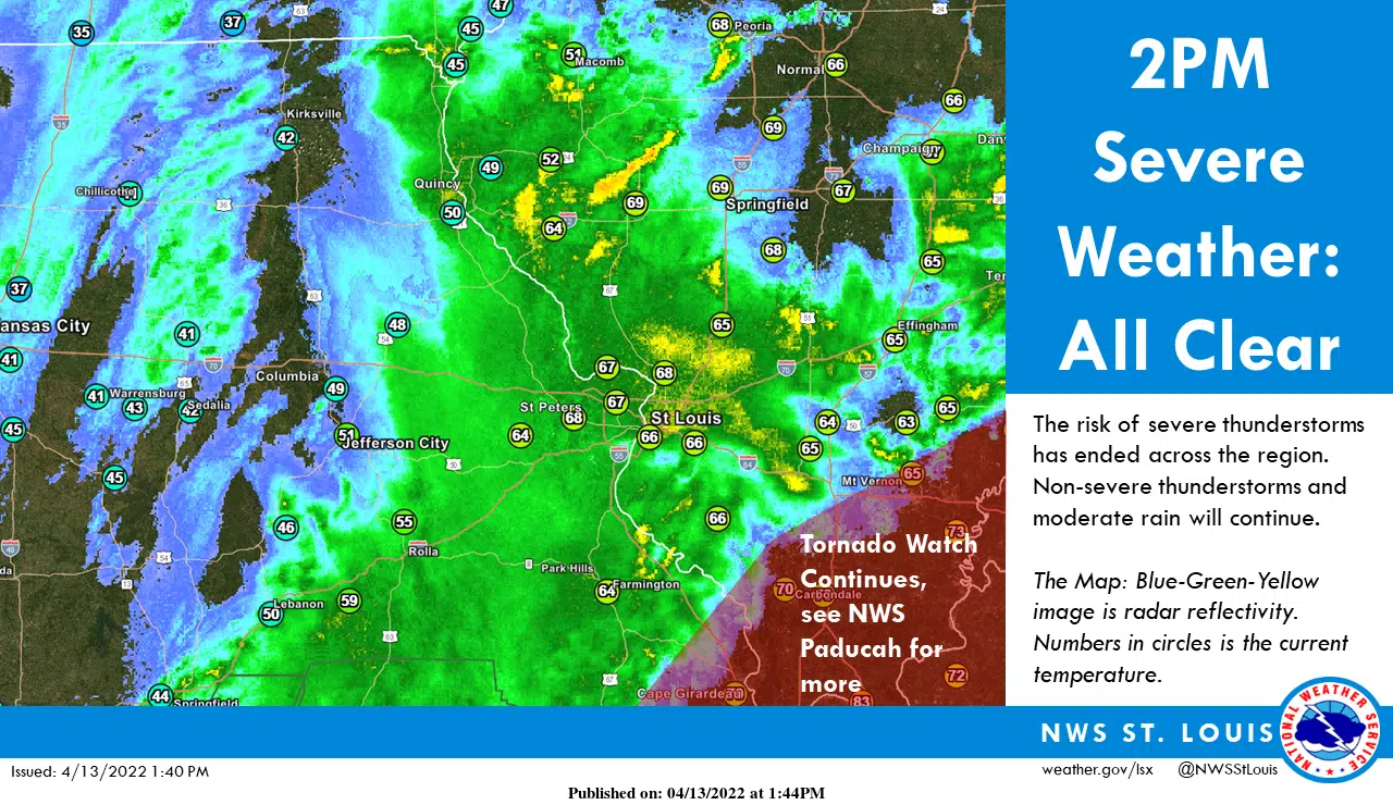 2 pm update from NWSAll Clear from Severe Storms Vandalia Radio