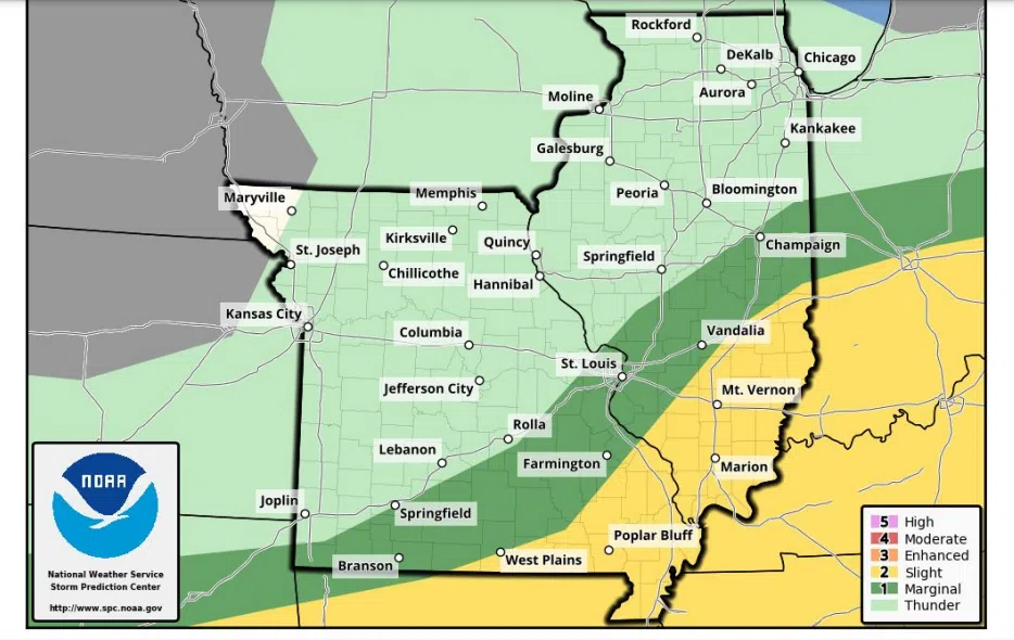 Showers & Storms Today, NWS says we could see an isolated Severe Storms