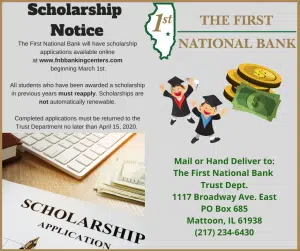 First National Bank Scholarship Applications Available ...