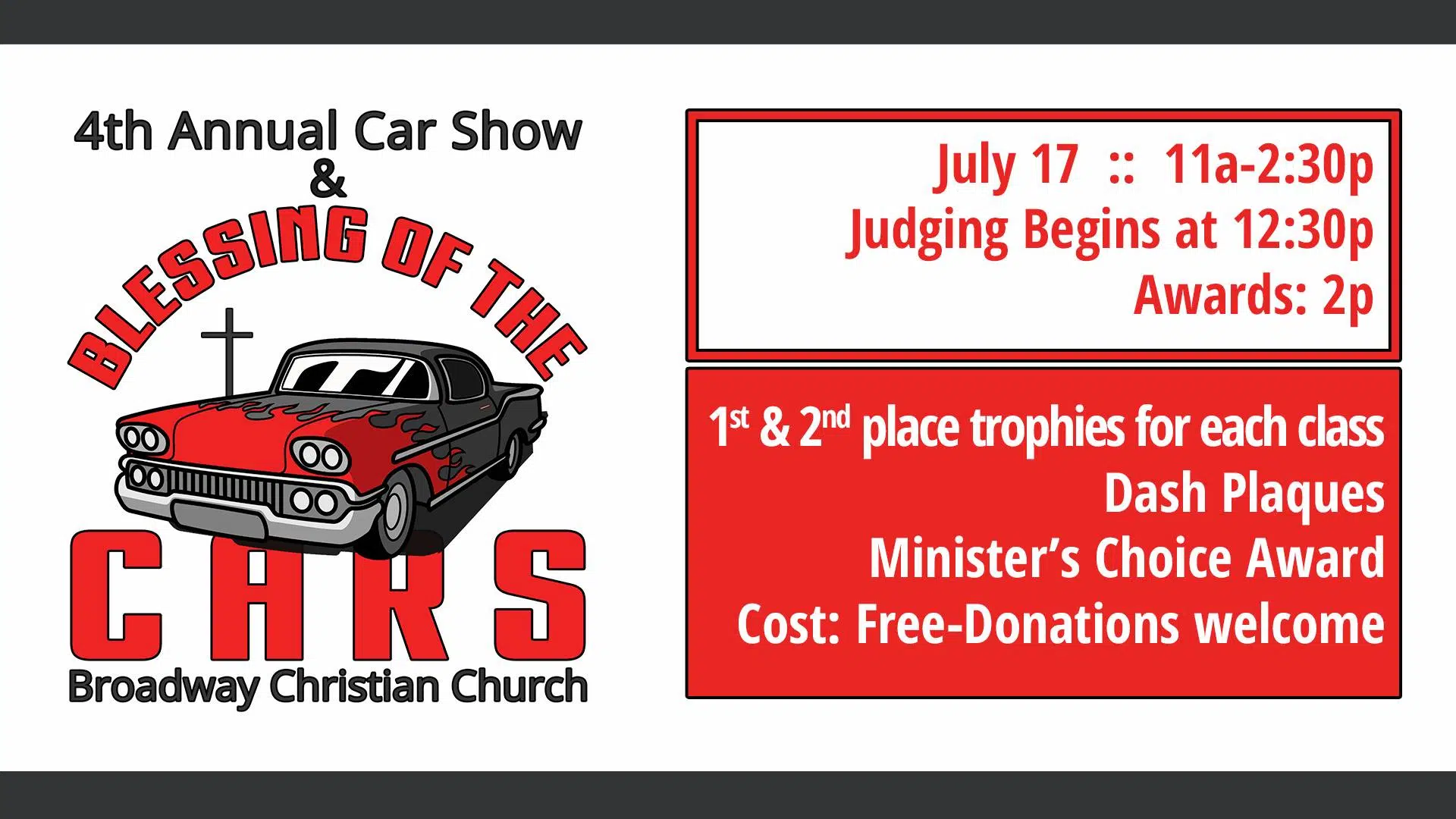 Broadway Christian Church 4th Annual Car Show and Blessing of the Cars