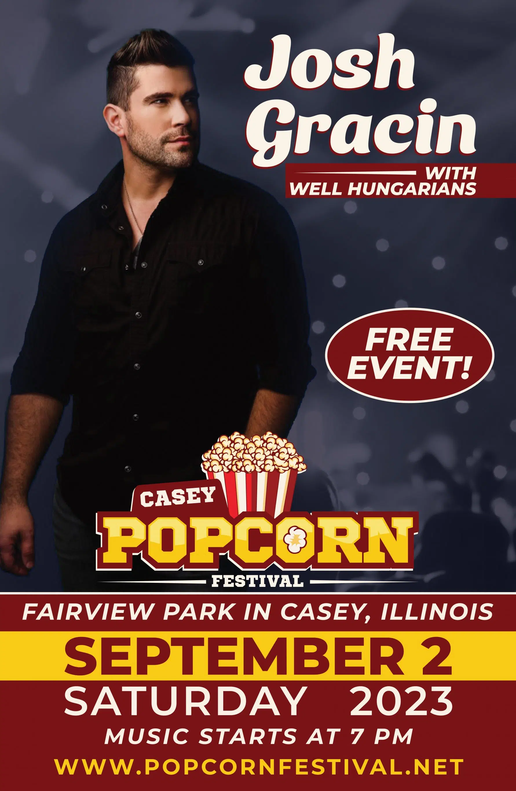 Casey Popcorn Festival Announces Josh Gracin to Perform Free Concert