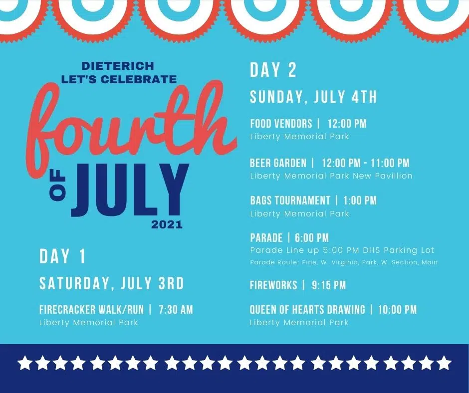Dieterich Announces 4th of July Activities Effingham Radio