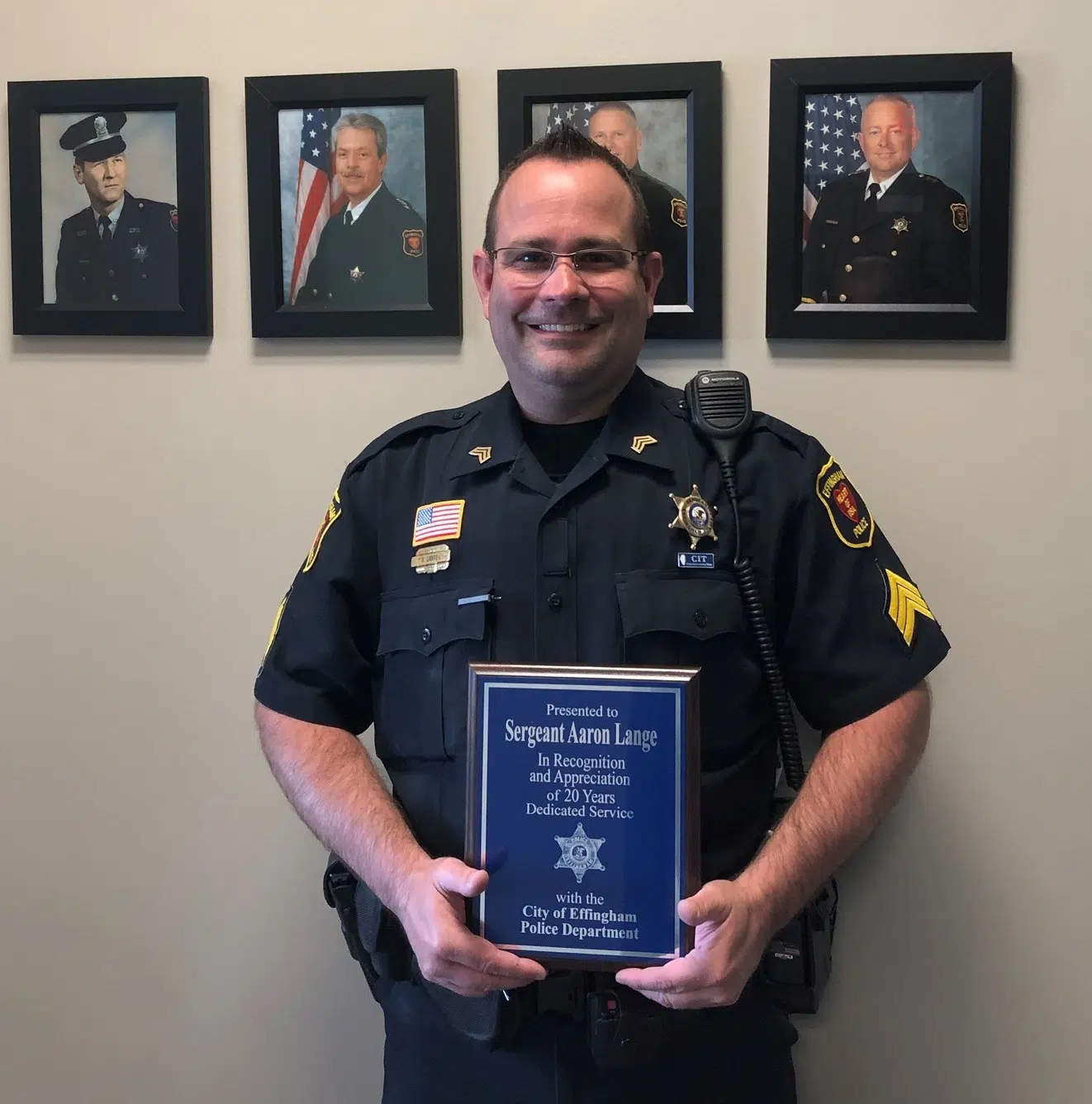 Effingham Police Department Recognizes Sgt. Lange For 20 Years Of ...