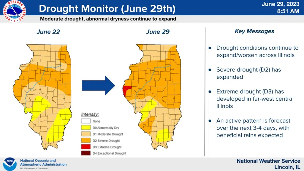 Updated Drought Monitor/Severe Weather Possible Friday Effingham Radio