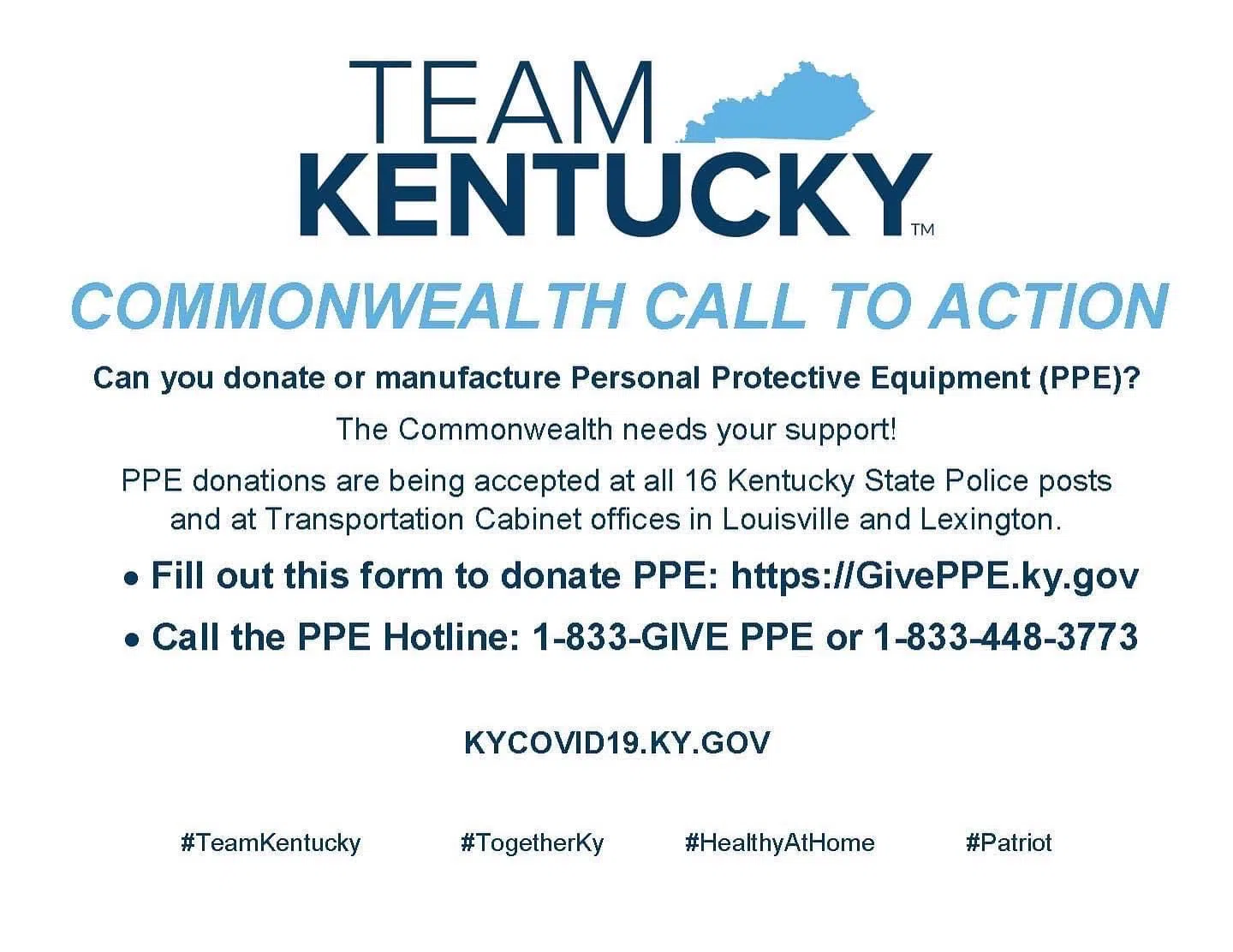 Call To Action Beshear asks for those who can donate medical supplies